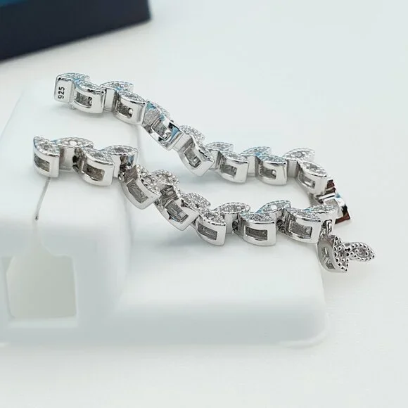 925 Sterling Silver Cubic Zirconia Earrings, UU1P6A6120